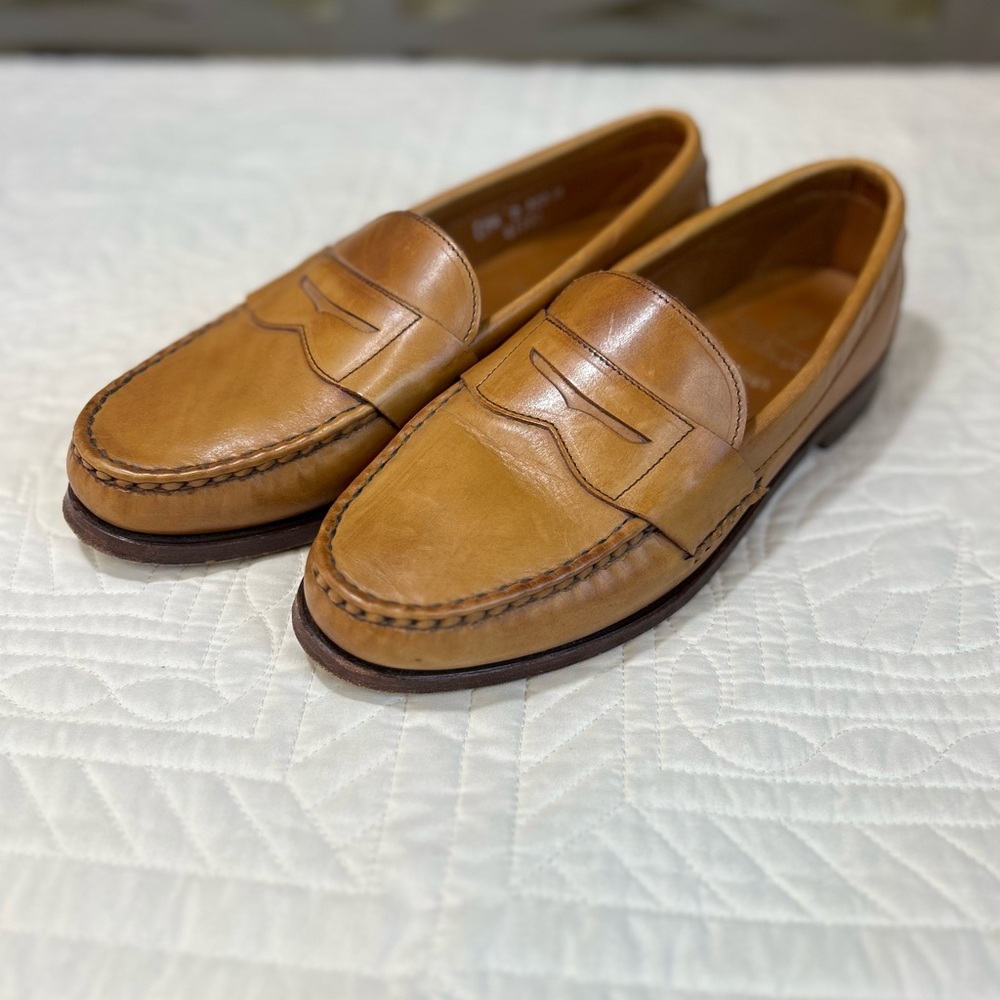 Allen Edmonds Cavanaugh Pinch Penny Loafers Walnut Brown Mens Size 9.5